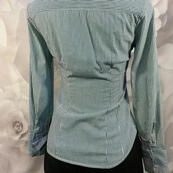 Express Design Studio Striped Ruffled Blouse - Picture 2 of 9